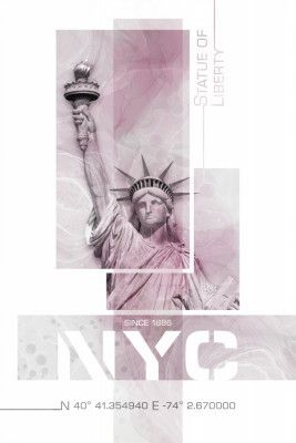 Poster Art NYC Statue of Liberty | pink marble