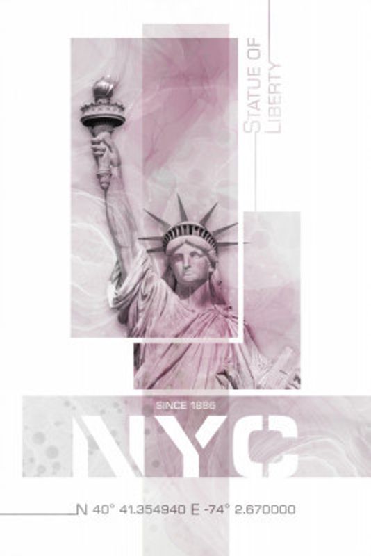 Poster Art NYC Statue of Liberty | pink marble