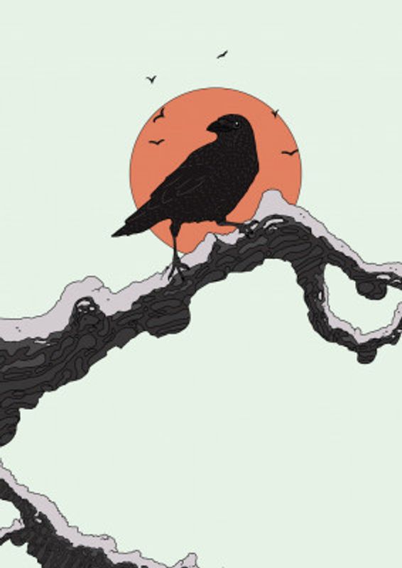 Crow On A Gnarled Branch