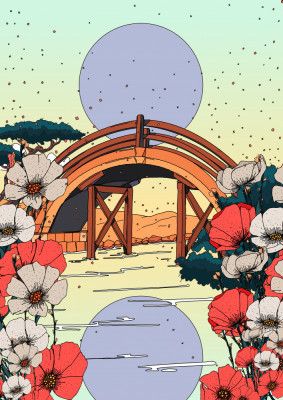 Japanese Bridge Landscape