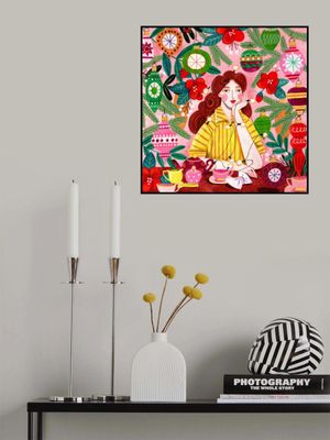 Retro Christmas Santa Woman