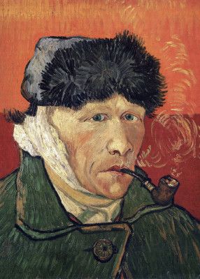 Vincent Van Gogh's Self Portrait With Bandaged Ear and Pipe (1889)