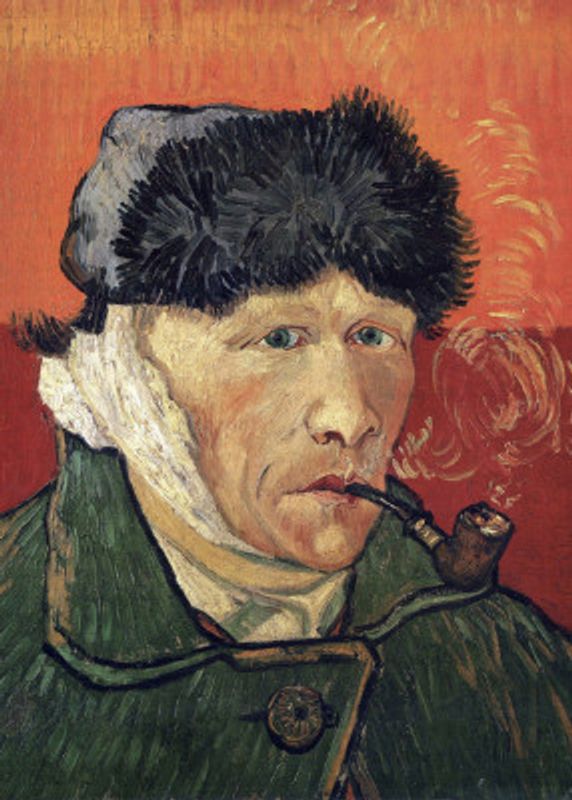 Vincent Van Gogh's Self Portrait With Bandaged Ear and Pipe (1889)