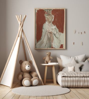 Stylish Woman in a Flowing White Dress