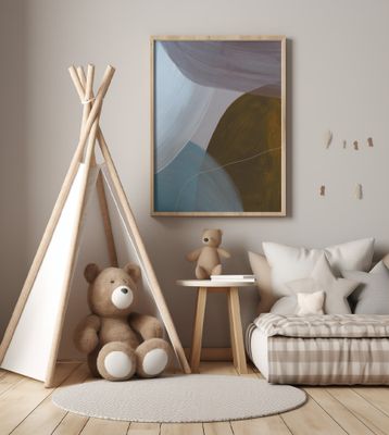 Overlapping Curves In Muted Tones