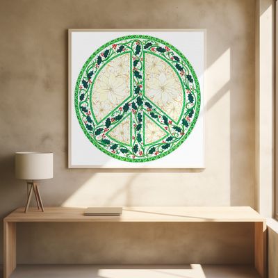 Peace Holly and Ponsettias