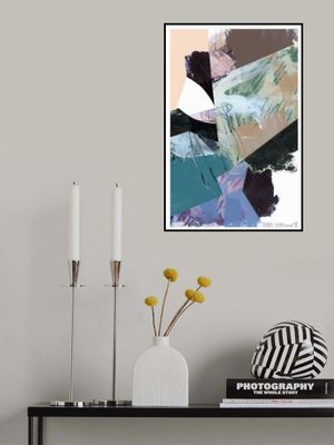 Blue Black Neutral White Abstract 2