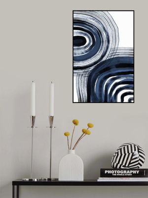 Concentric Blue and Black Brushstrokes