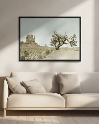 MONUMENT VALLEY Vintage West Mitten Butte and Tree