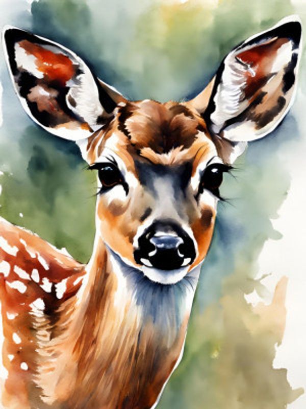 Fawn Aquarell
