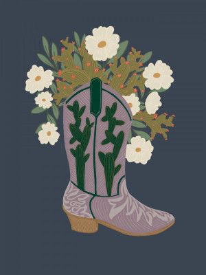 Cow boy shoes and floral