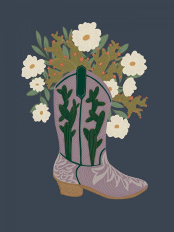 Cow boy shoes and floral