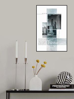 Poster Art CHICAGO Skyline | turquoise marble