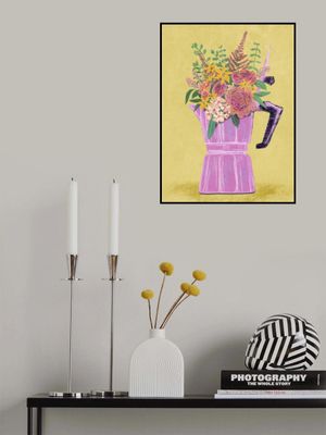 Espresso Maker with Flowers