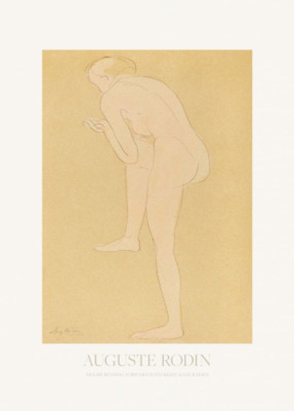 Figure Bending Forward With Right Knee Raised