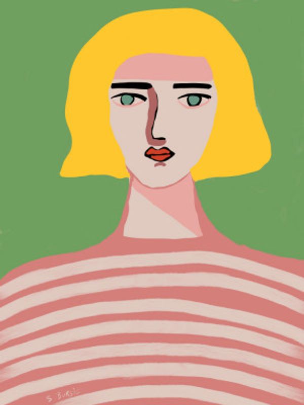 Lady with blonde hair