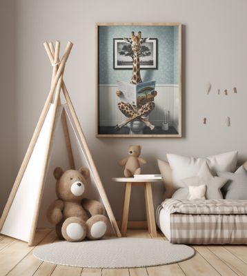 Giraffe In the Bathroom