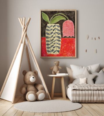 Red Tulip In A Modern Vase