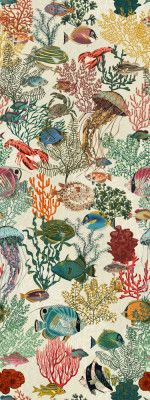 coral reef deep silence antique white pattern