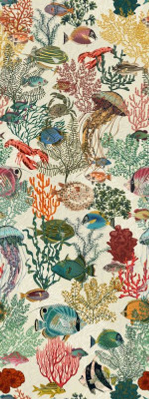 coral reef deep silence antique white pattern