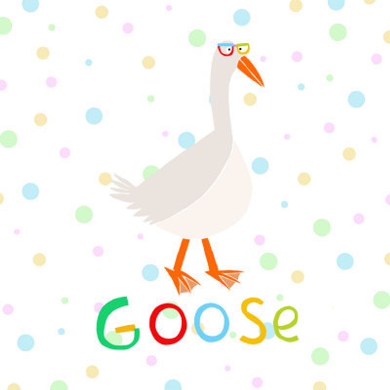 Happy Goose Wearing Colorful Glasses by Artist Carla Daly