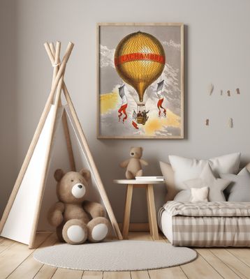 Balloon Labeled With Two Men Riding In the Basket 1880