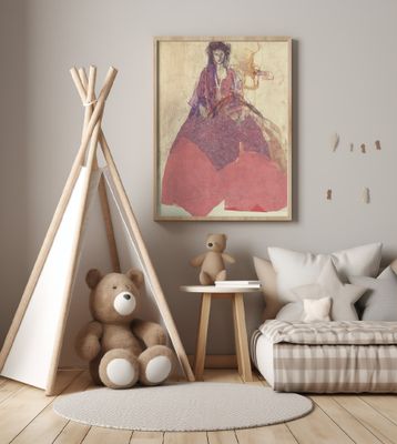 Woman in a Flowing Red Dress