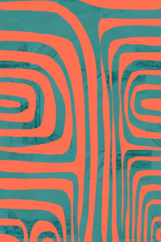 Turquoise &amp; Coral Abstraction 2