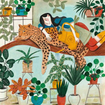 Leopard and gardening