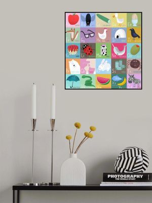 Colorful Alphabet Illustrated Squares