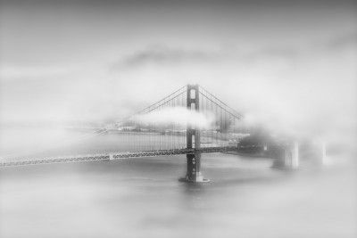 Foggy Golden Gate Bridge | monochrome