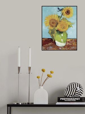 Vase With Three Sunflowers