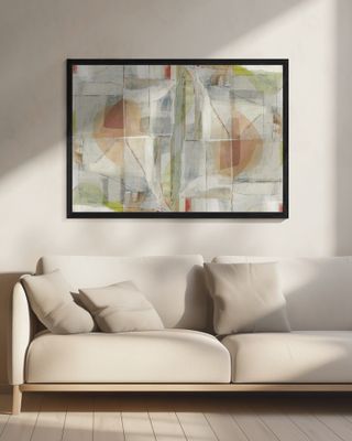 Bold Saffron &amp; Obsidian Structural Abstract 1