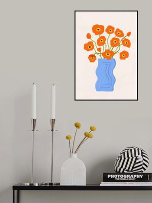 Poppies In Blue Vase