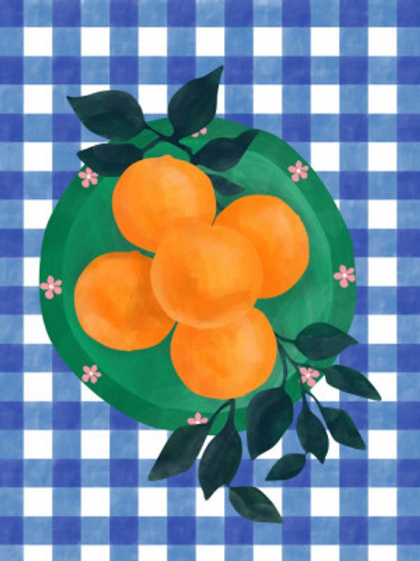 Checkered Citrus Charm