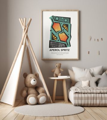 Aperol Spritz Cocktail abstract art