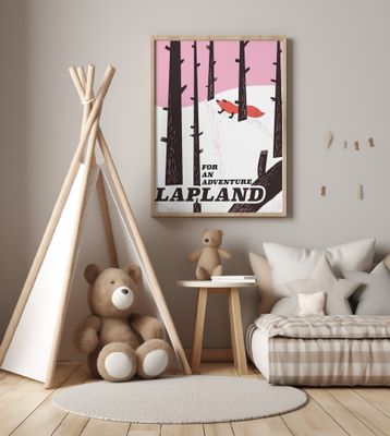 Lapland Vintage Travel Poster