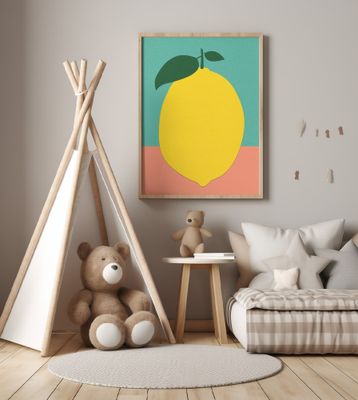 Lemon With Two Leaves