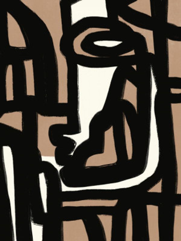 Geometric Shapes Against A Tan And White Background