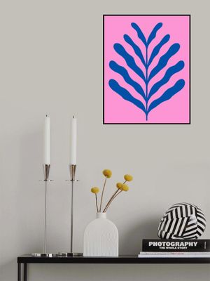 Minimalist Blue Abstract Leaf