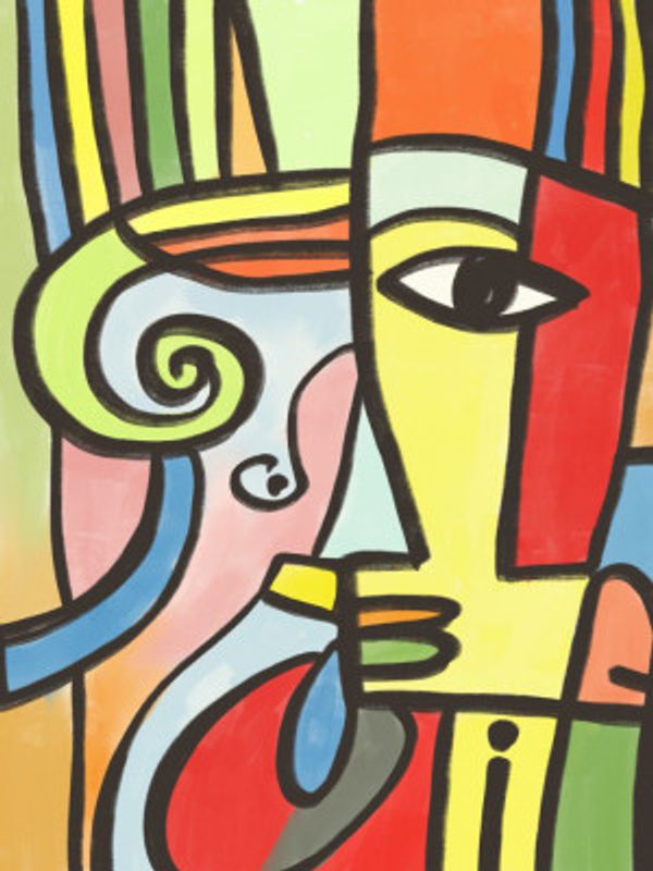 Colorful Geometric Shapes And Bold Lines