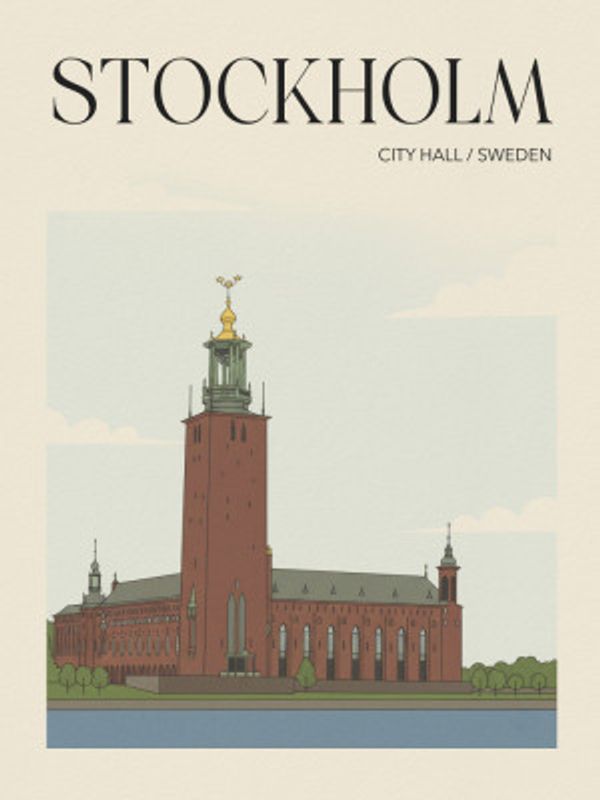 Stockholm City Hall Travel Poster