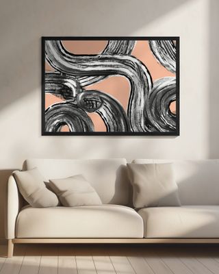 Zen line art in black pink V2