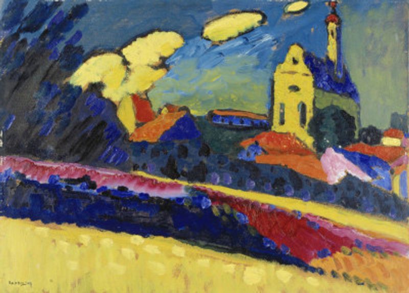 Study of Murnau  Landscape With Church (1909)