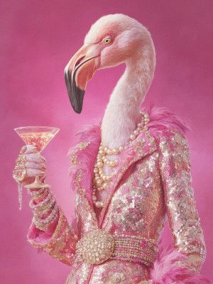 Flamingo In a Disco Jumpsuit