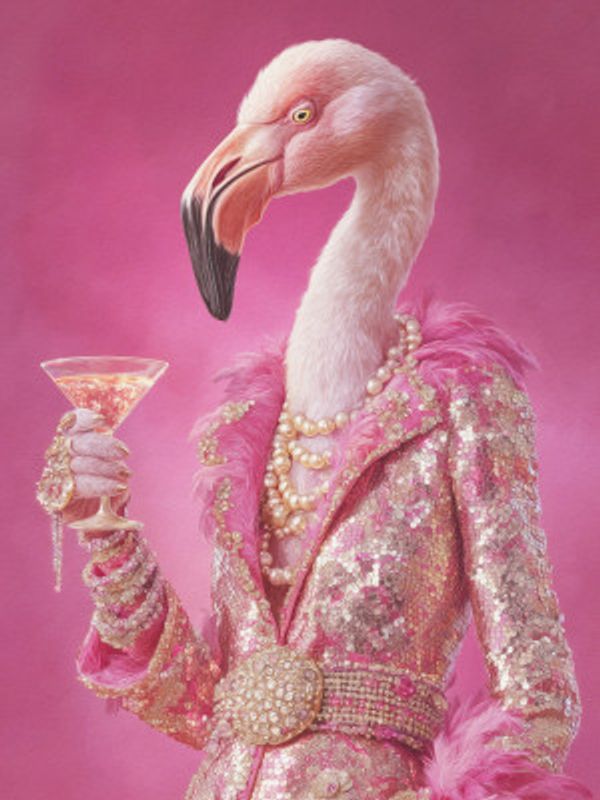 Flamingo In a Disco Jumpsuit