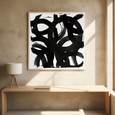 Black Ink Curls Print