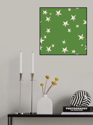 Festive winter stars  fir green pattern