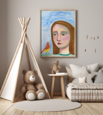 Lady With little Bird