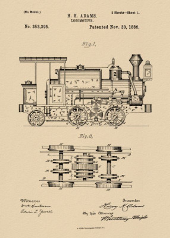 Locomotive Patent 1886